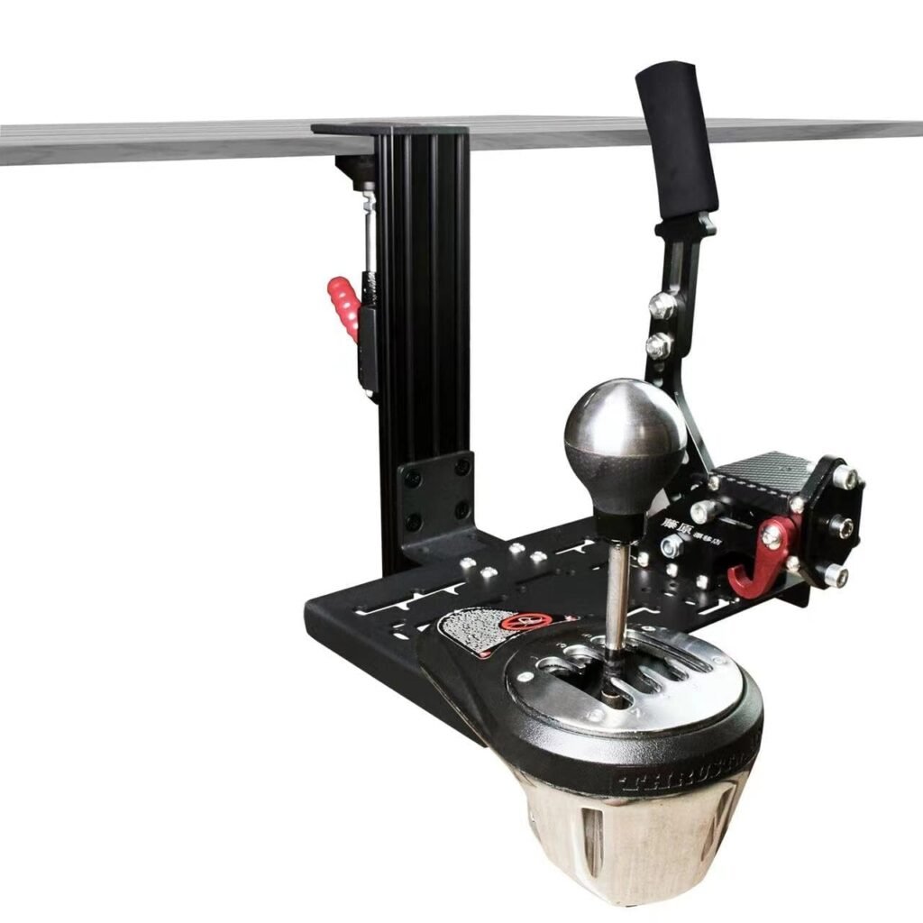 BUJ Universal Racing Simulator Desk Mount - Compatible with Logitech, Thrustmaster, Fanatec Shifters  Handbrakes, Plus USB Handbrake Models