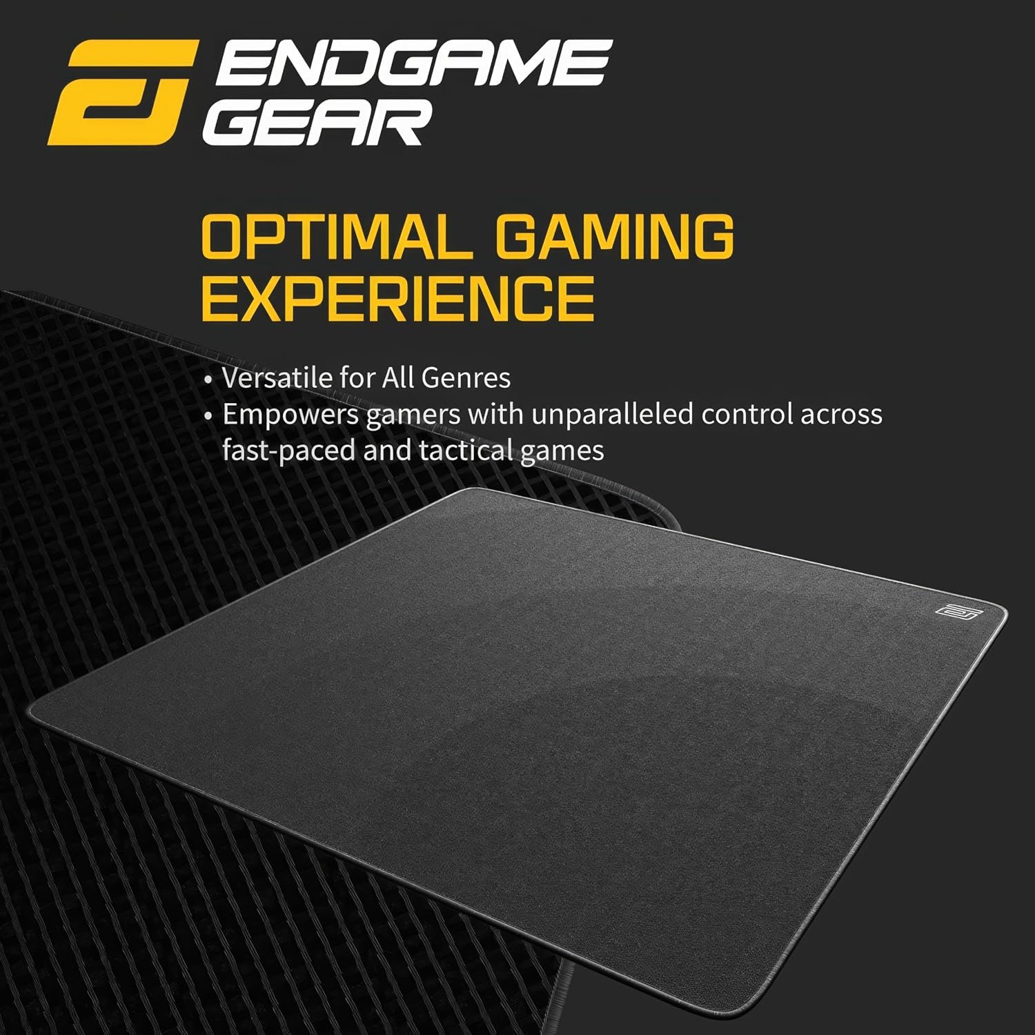 ENDGAME GEAR EM-B Plus Gaming Mouse Pad – 500x500mm, 3mm Thick PORON Base, Sub-Surface Stitching, Eco-Friendly Packaging | Esports gaming mouse pad, 3mm PORON base, sub-surface stitching, consistent glide, eco-friendly