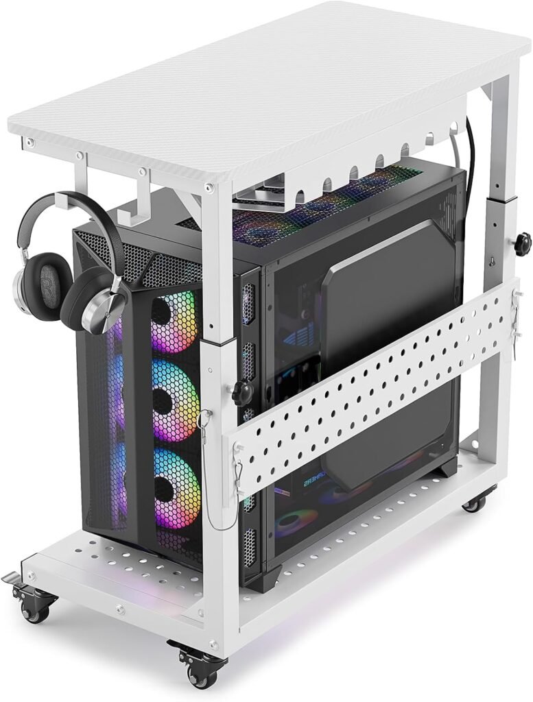 GreenForest Heavy Duty PC Stand, Gaming Computer Tower Cart with Wheels | Metal Frame Supports Lbs Full-Tower. Steel Casters Smooth Rolling. Easy Height Adjustable. Industrial Oak top GreenForest Heavy Duty PC Stand, Gaming Computer Tower Cart with Wheels | Metal Frame Supports Lbs Full-Tower. Steel Casters Smooth Rolling. Easy Height Adjustable. Industrial Oak top