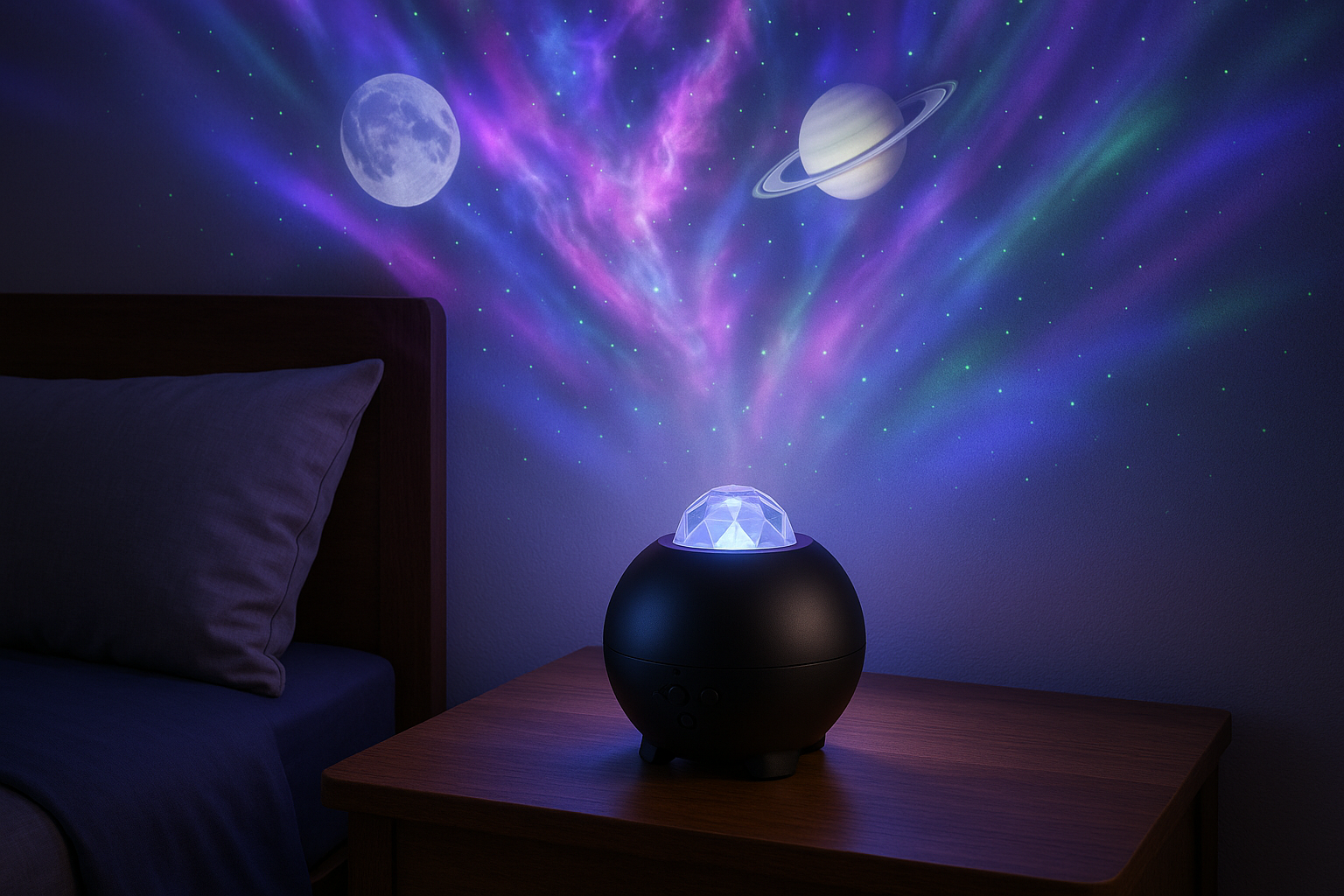 LED Light Gifts Home Decor Light Projector with 375 Effects, Bluetooth