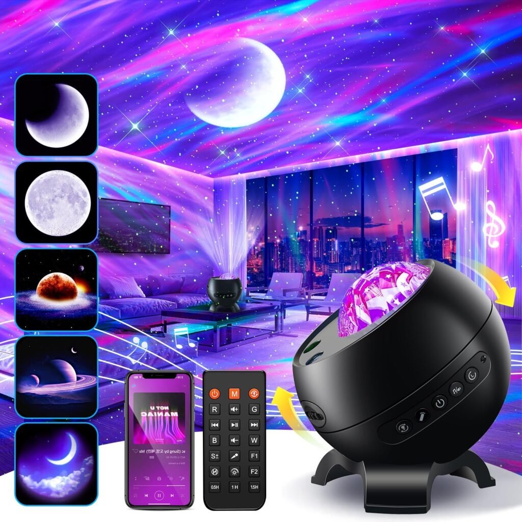 LED Light Gifts Home Decor Light Projector with Effects, Bluetooth | Aurora Light, Sleep Sounds, Adjustable Light Modes, Table Lamp, Speaker, Memory Function, Gift For All Ages LED Light Gifts Home Decor Light Projector with Effects, Bluetooth | Aurora Light, Sleep Sounds, Adjustable Light Modes, Table Lamp, Speaker, Memory Function, Gift For All Ages