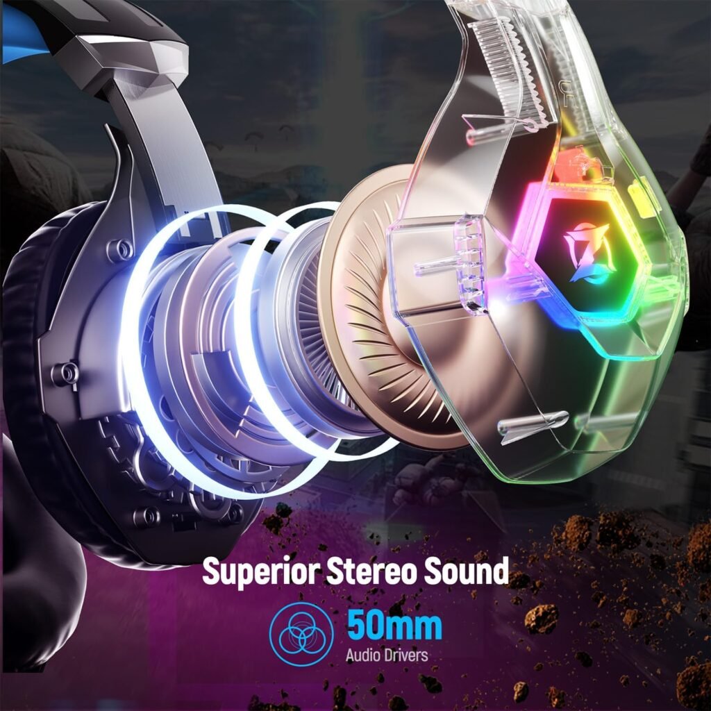 Ozeino Gaming Headset for PC, Ps4, Ps5, Xbox Headset with 7.1 Surround Sound, Gaming Headphones with Noise Cancelling Mic RGB Light Over Ear Headphones for Xbox Series X/S, Switch-Blue Ozeino Gaming Headset for PC, Ps4, Ps5, Xbox Headset with 7.1 Surround Sound, Gaming Headphones with Noise Cancelling Mic RGB Light Over Ear Headphones for Xbox Series X/S, Switch-Blue