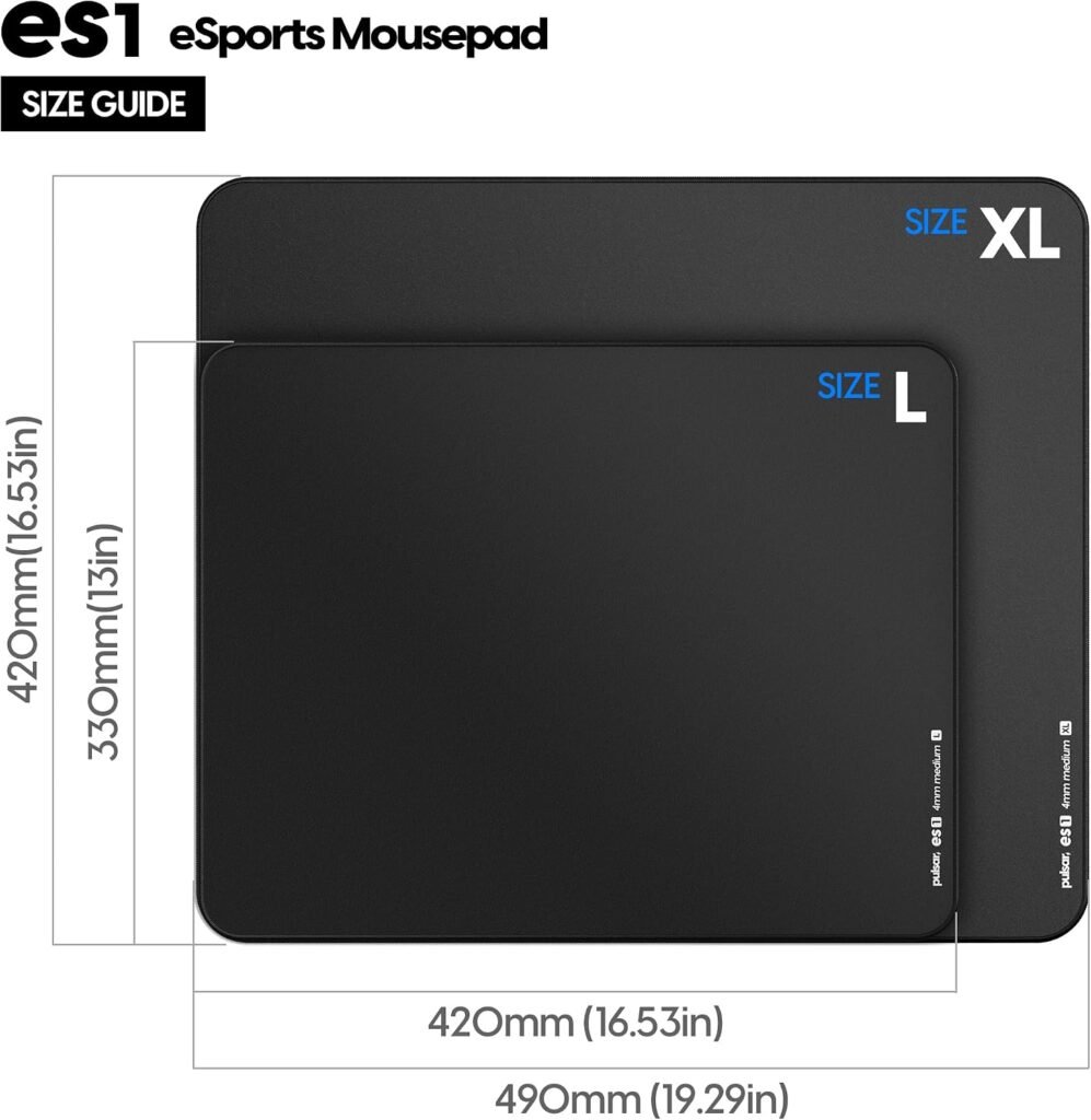 Pulsar Gaming Gears ES1 4mm Gaming Mouse Pad, L, Black Pulsar Gaming Gears ES1 4mm Gaming Mouse Pad, L, Black
