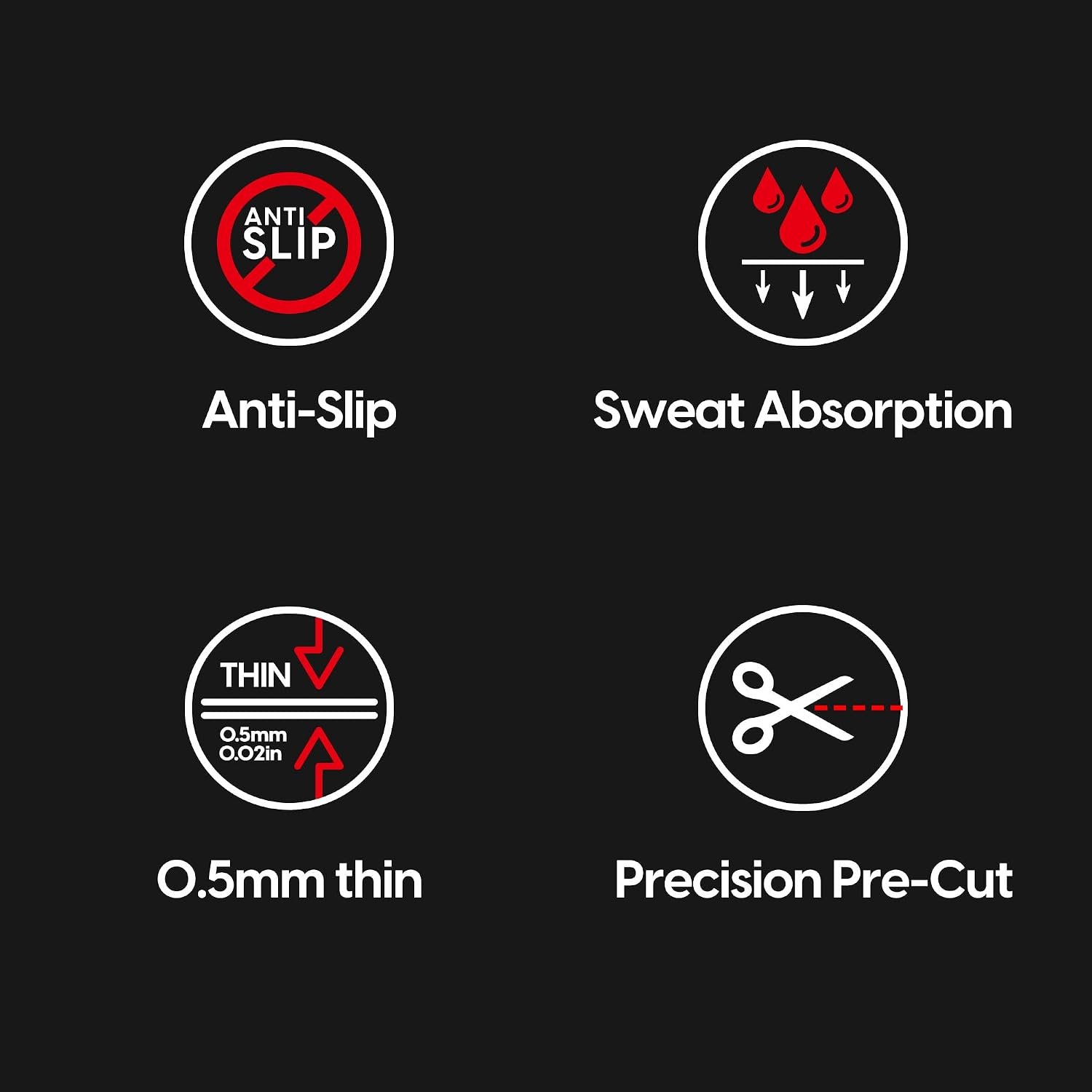 Pulsar Gaming Gears SUPERGRIP Griptape Set for X3 Left-Handed Medium/Mini Sweat Absorbing High Performance Anti Slip 3M Adhesive no Residue Mouse Grip Tape Ultra-Thin 0.5mm (0.02in)