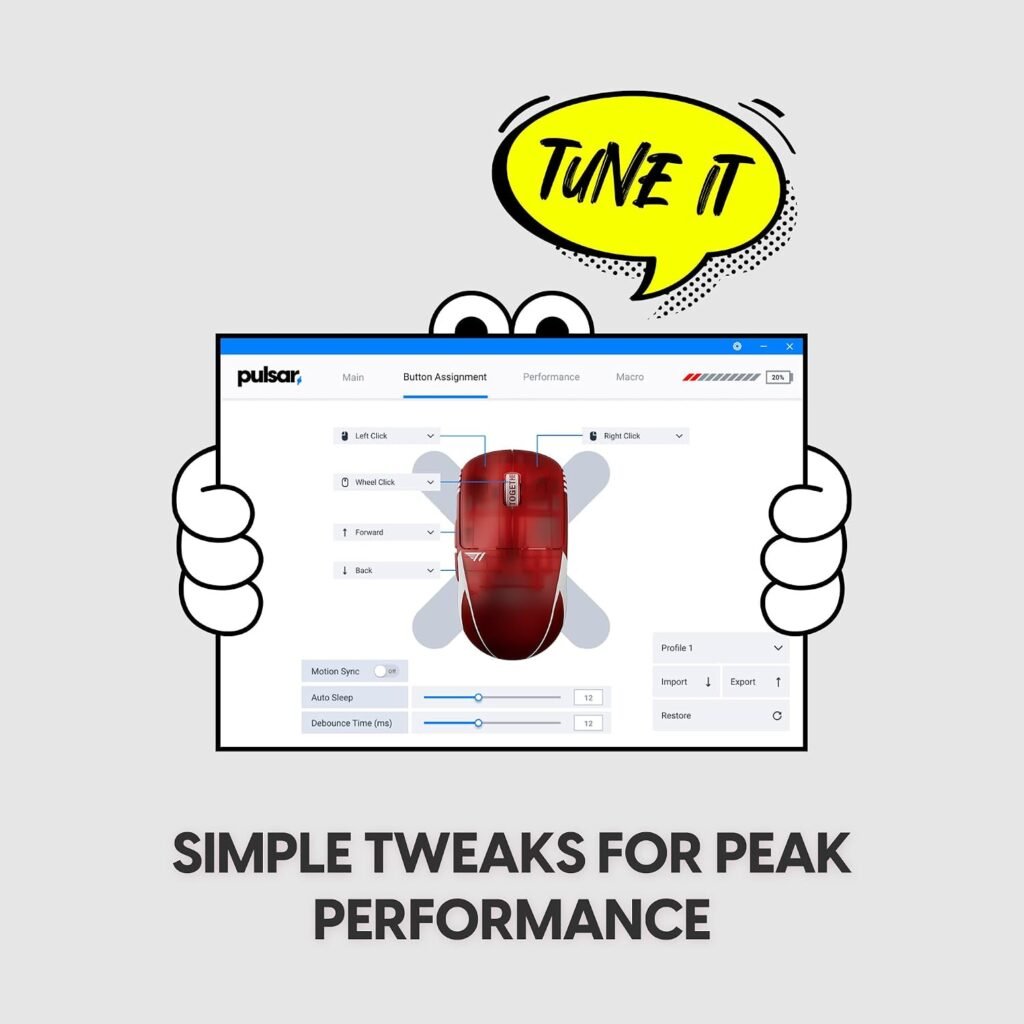 Pulsar Gaming Gears X2 Crazylight Wireless Gaming Mouse, Mini, T1 (Red)