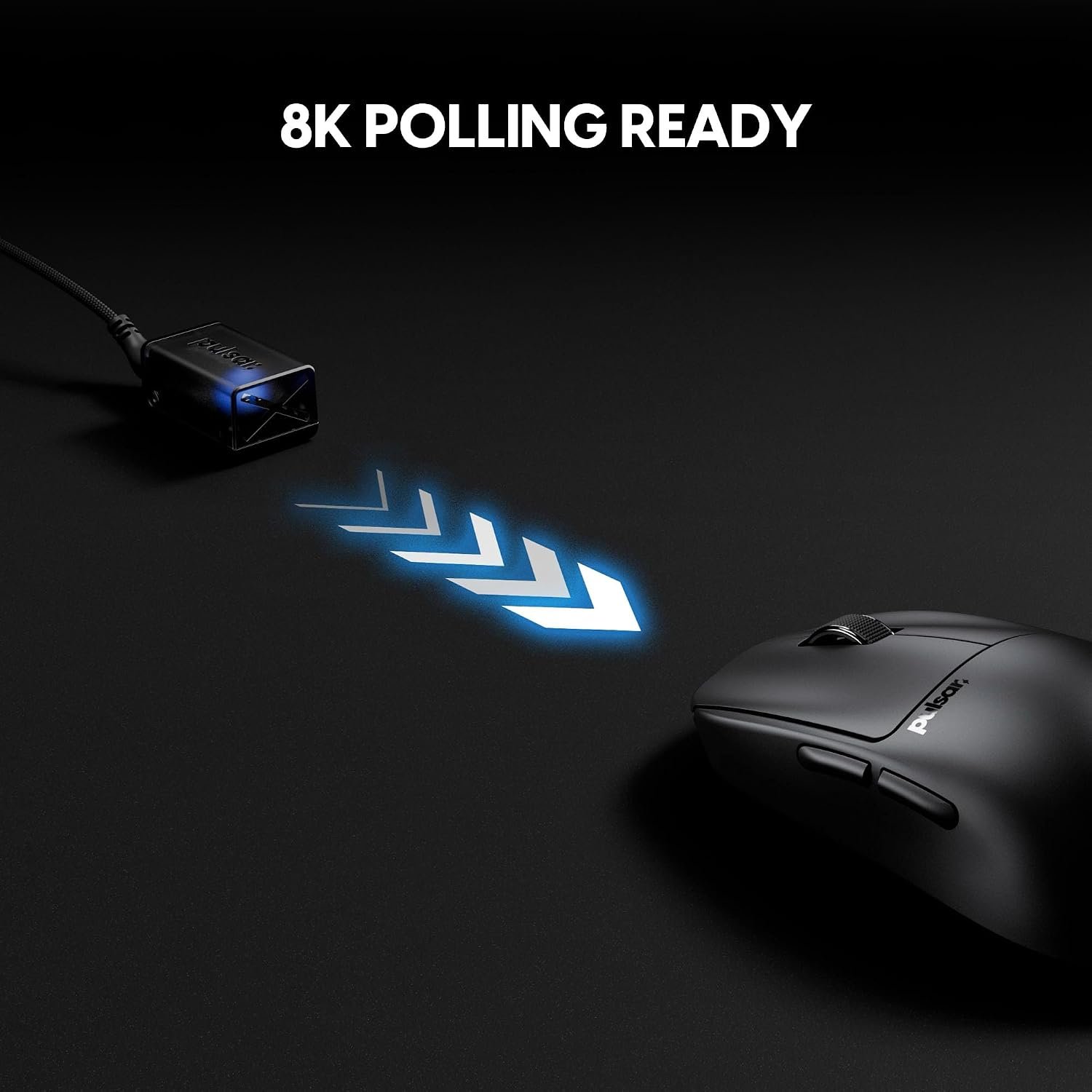 Pulsar Gaming Gears X2 Crazylight Wireless Gaming Mouse, Ultra Lightweight 1.23 oz (35g), Optical Switch, 32000 DPI, 750 IPS, XS-1 Sensor, 8k Compatible (Jet Black) (Renewed)