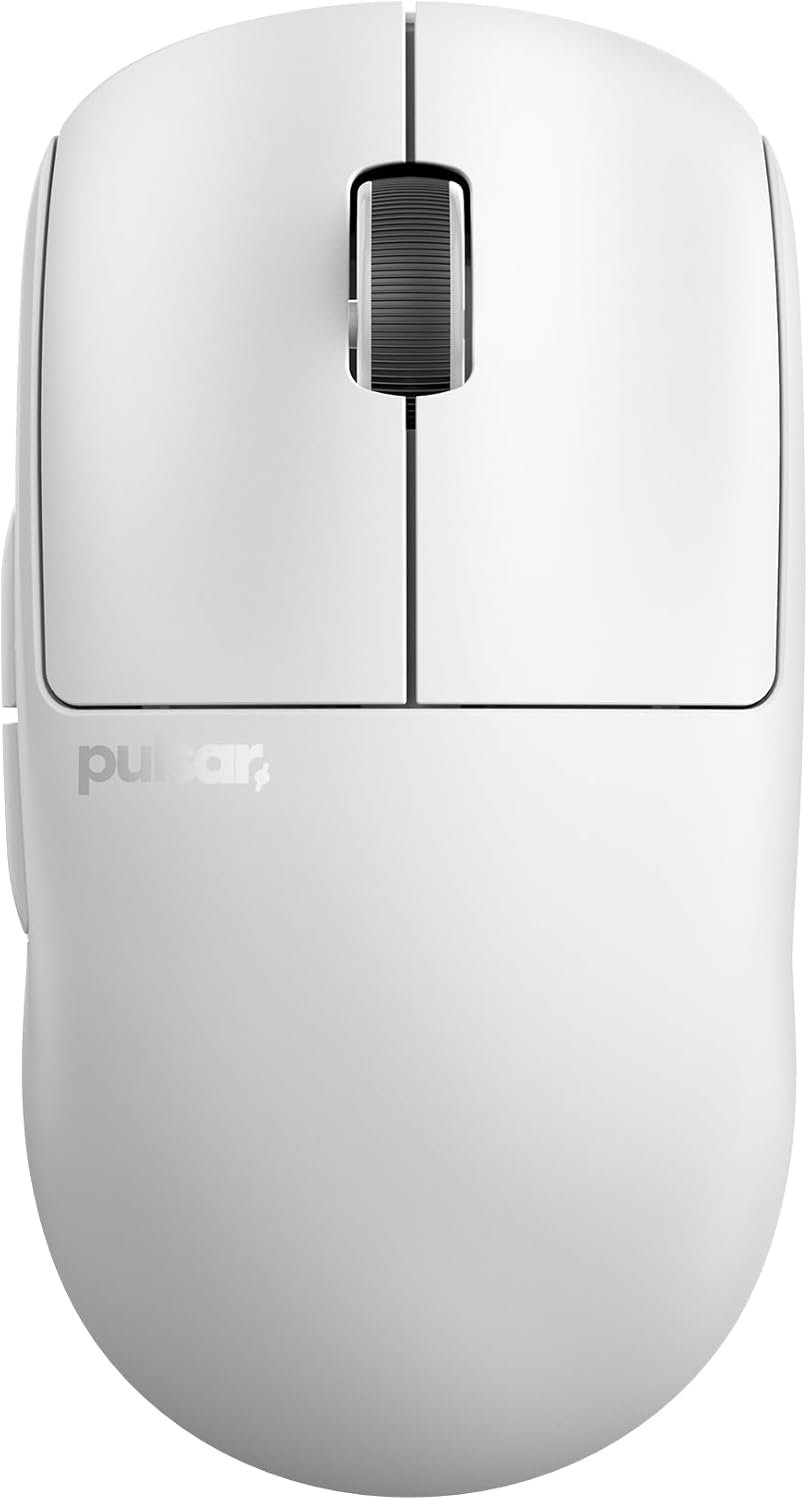 Pulsar Gaming Gears X2 v2 Wireless Gaming Mouse, Medium, White | Ultra Lightweight 1.87 oz (53 g), Symmetrical, Optical Switch, 2.4 Ghz 1 ms, 26000 DPI, PAW3395 Sensor