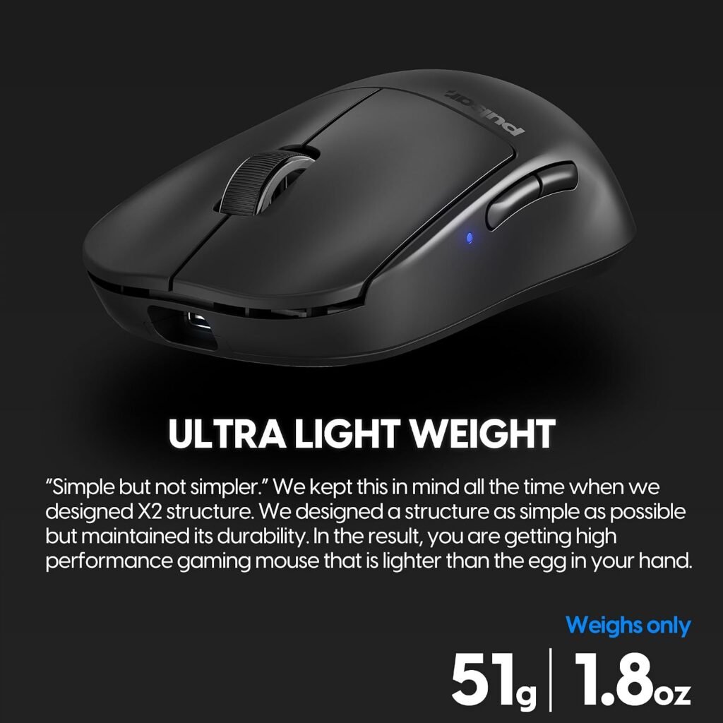 Pulsar Gaming Gears X2 v2 Wireless Gaming Mouse, Mini, Black | Ultra Lightweight 1.80 oz (51 g), Symmetrical, Optical Switch, 2.4 Ghz ms, DPI, PAW3395 Sensor Pulsar Gaming Gears X2 v2 Wireless Gaming Mouse, Mini, Black | Ultra Lightweight 1.80 oz (51 g), Symmetrical, Optical Switch, 2.4 Ghz ms, DPI, PAW3395 Sensor
