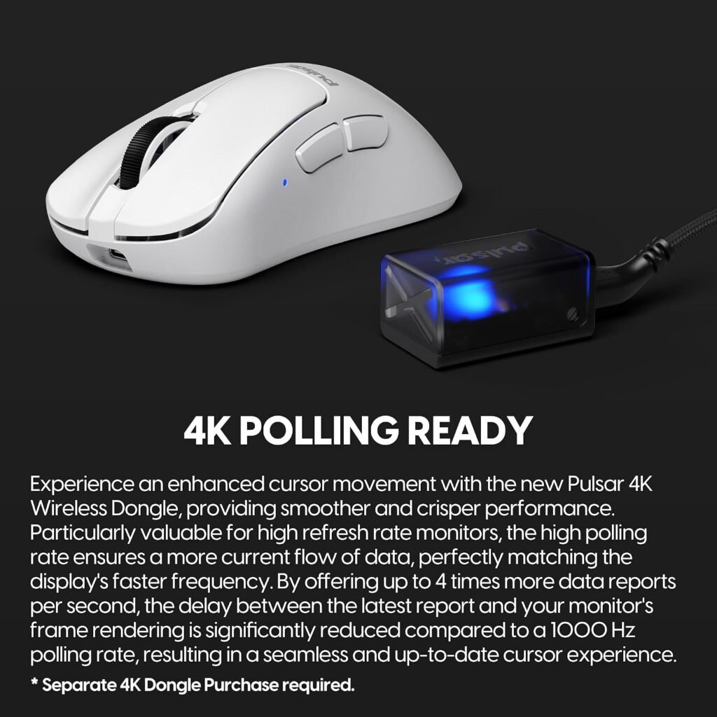 Pulsar Gaming Gears - Xlite V3 mini Wireless Gaming Mouse, Ultra Lightweight 1.83 oz (52 g), Ergonomic, Optical Switches, PAW3395 Optical Sensor (Mini, Wireless, White) (Renewed)