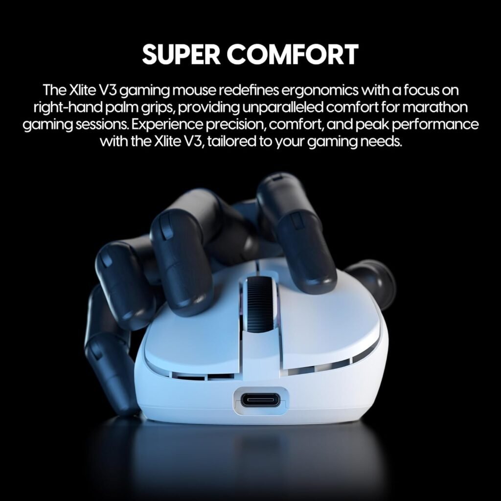 Pulsar Gaming Gears - Xlite V3 mini Wireless Gaming Mouse, Ultra Lightweight 1.83 oz (52 g), Ergonomic, Optical Switches, PAW3395 Optical Sensor (Mini, Wireless, White) (Renewed)
