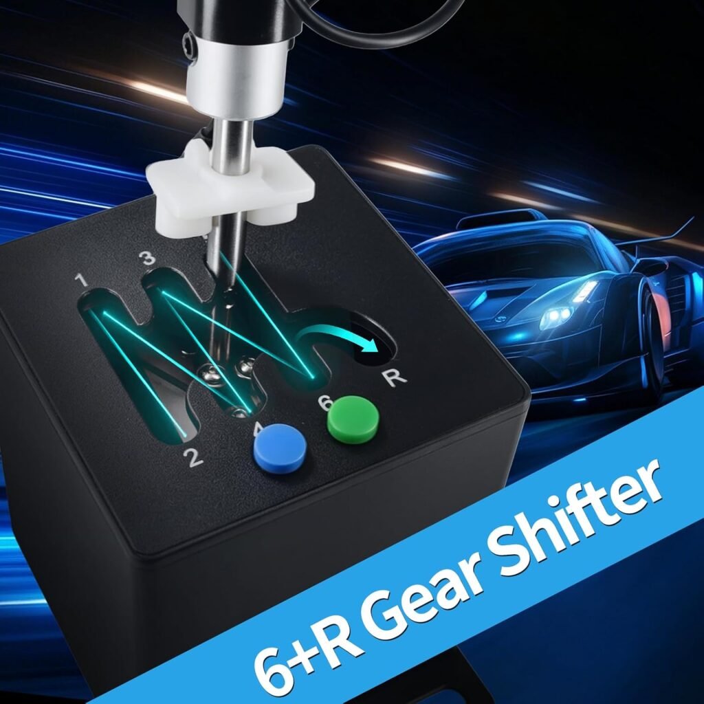 ZLiT PC USB Racing Game Truck Simulator Gear Shifter+Gearshift Knob for Logitech G923 G29 G27 G25 G92 for Tumaster Steering Wheel (Black)