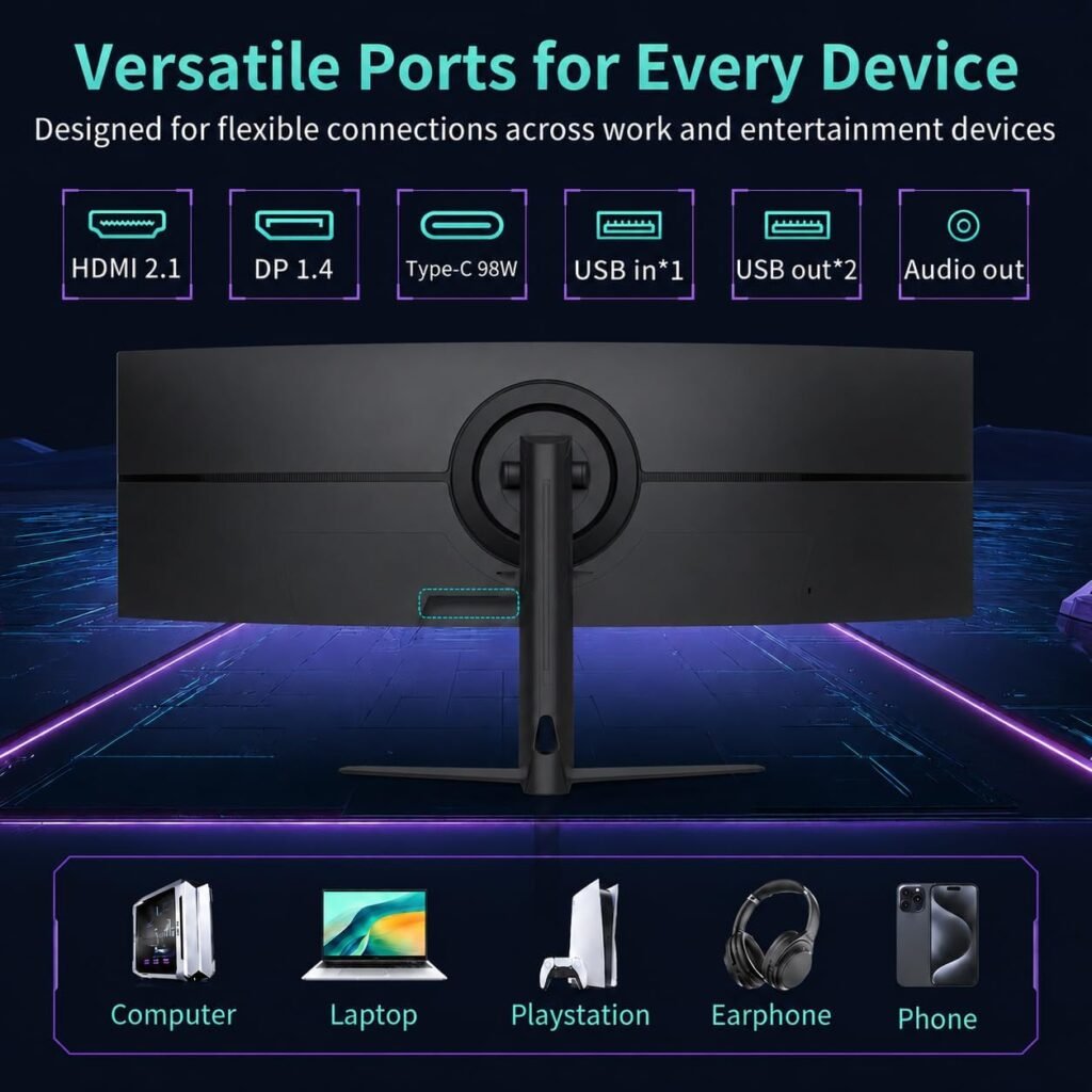 Deco Gear R1000 49” Curved Super Ultrawide Dual QHD Monitor 5120×1440 Hz 1000R E-LED HDR Adaptive Sync HDMI 2.1 DisplayPort 1.4 PIP PBP Overdrive Gaming Workstation Display Deco Gear R1000 49” Curved Super Ultrawide Dual QHD Monitor 5120×1440 Hz 1000R E-LED HDR Adaptive Sync HDMI 2.1 DisplayPort 1.4 PIP PBP Overdrive Gaming Workstation Display