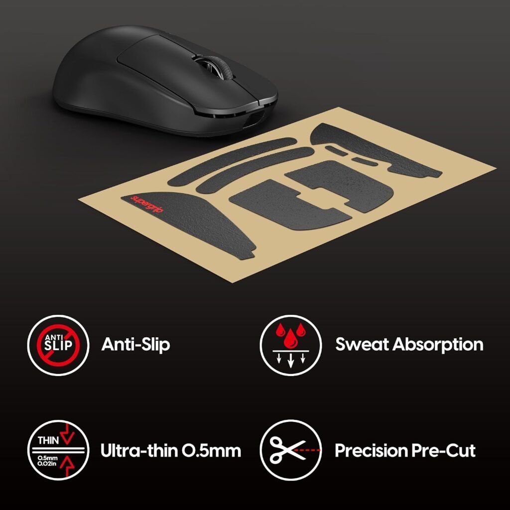 Pulsar Gaming Gears SUPERGRIP Griptape Set for X2H mini Sweat Absorbing High Performance Anti Slip 3M Adhesive no Residue Mouse Grip Tape Ultra-Thin 0.5mm (0.02in) Pulsar Gaming Gears SUPERGRIP Griptape Set for X2H mini Sweat Absorbing High Performance Anti Slip 3M Adhesive no Residue Mouse Grip Tape Ultra-Thin 0.5mm (0.02in)