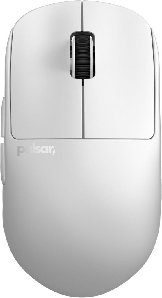 Pulsar Gaming Gears X2H Wireless Gaming Mouse, Ultra Lightweight 1.90 oz (54 g), Symmetrical, Optical Switch, 2.4 Ghz ms, DPI, PAW3395 Sensor (Medium, Wireless, White)